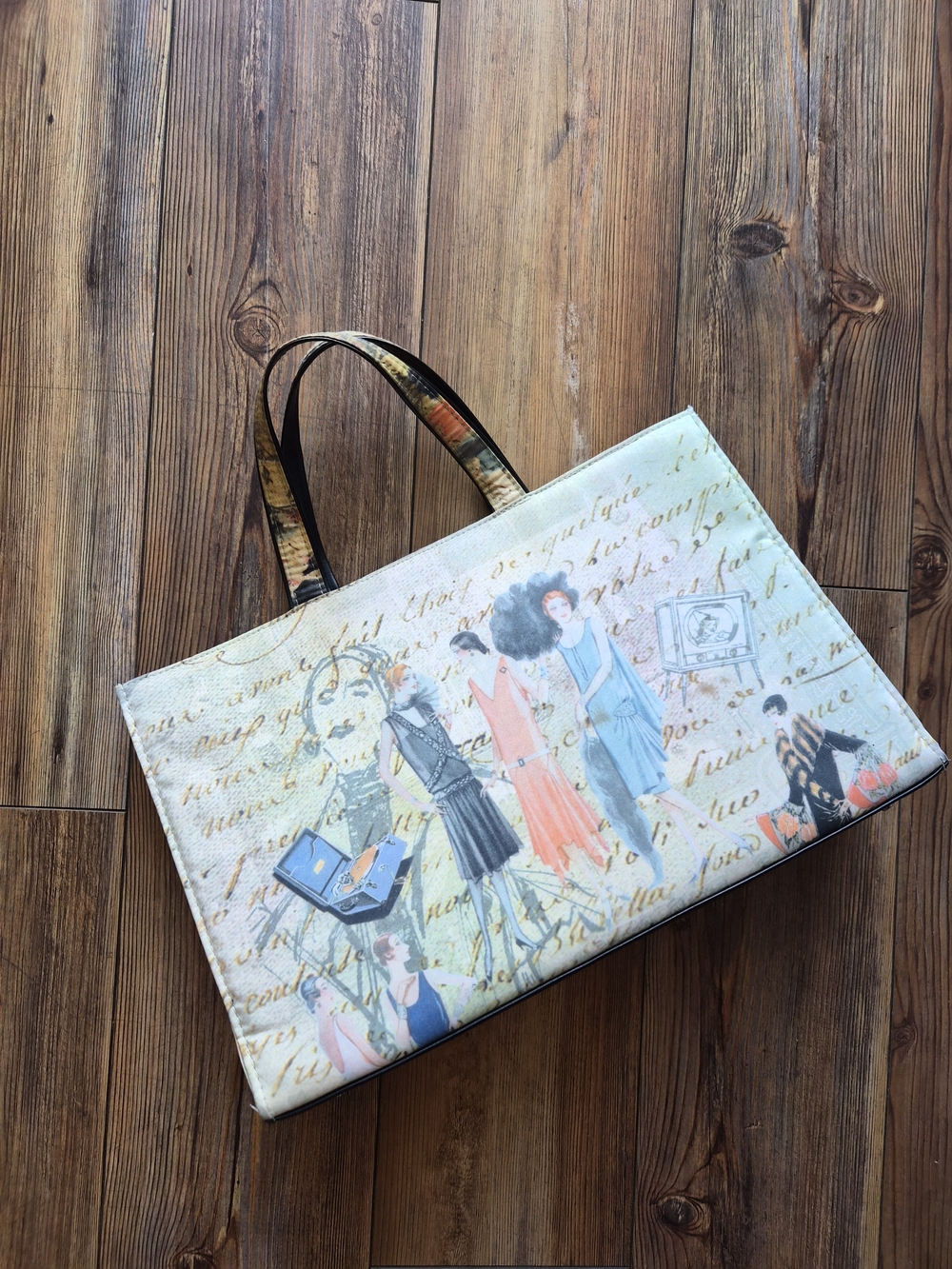 Fashion Illustration Tote Bag Featuring Vintage-style From The 1920s - Picture 5 of 11